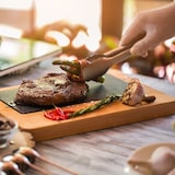 thumbnail of Relaxdays Grillzange, Edelstahl, Holzgriff, lange Kochzange für Grill & Küche, 38 cm, Küchenzange mit Öse, silber/natur