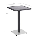 thumbnail of METRO PROFESSIONAL Table haute Gastro Barbados, alu/poly rotin, 70 x 70 cm, plateau imitation pierre, noire