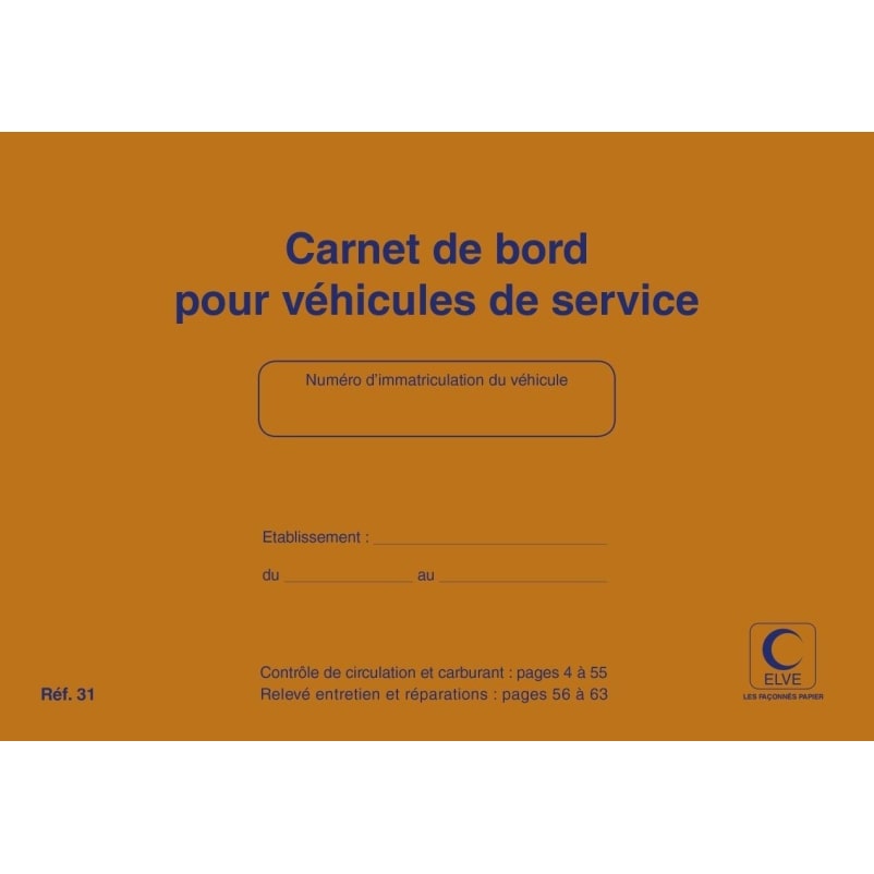 Lot de 5 Carnet de bord pour véhicules de service - 21,5x15 - 64 p.