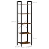thumbnail of HOMCOM Libreria a 5 Scaffali in Legno e Acciaio Marrone