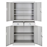 thumbnail of tectake Armoire métallique de classement avec 2 tiroirs 40 x 90 x 180 cm - gris - 402484