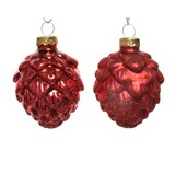 thumbnail of 6 Glas Zapfen 7cm Christbaumschmuck Weihnachtskugeln Christbaumkugeln Figuren rot