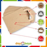 thumbnail of DayBays 1000 Stk. Papiertüten 18+8x22 cm Braun mit Flachhenkel