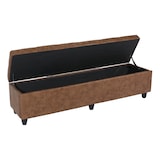 thumbnail of Cassapanca portaoggetti panca Kriens XXL, tessuto/tessuto, 180x45x45cm ~ finto camoscio