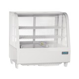 thumbnail of Vitrina refrigerada con 2 puertas, 2 estantes, plástico/cristal, 67,5 x 68,2 x 45 cm, refrigeración por aire, 100L, blanca, Polar CC666