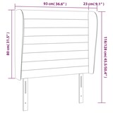 thumbnail of vidaXL Kopfteil mit Ohren Taupe 93x23x118/128 cm Stoff