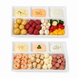 thumbnail of 6x Fondueteller Porzellan weiß 23x18 cm mit 4 Fächern Raclette Fondue Dip 6Pers