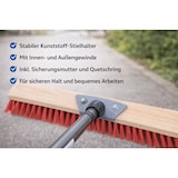 thumbnail of Qualitäts Straßenbesen 50cm Breit mit Teleskopstiel Stiel stufenlos ausziehbar Besen mit roten Kunststoffborsten Straßenschrubber Schrubberbesen