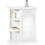 thumbnail of shopinnovativo -Mobiletto 1 anta 1 cassetto 2 mensole  arte povera in legno massello e mdf con rifinitura in bianco 64x32x75 H