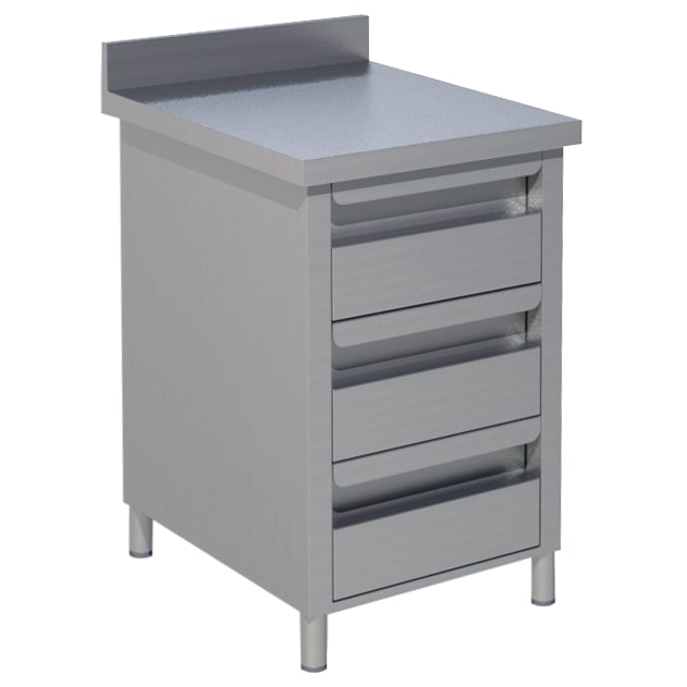 Schubladenschrank 3 Schubladen BxT 50x70cm mit Aufkantung