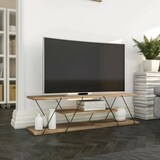 thumbnail of Dmora Fernsehschrank Dmustaph, Ständer für Wohnzimmerfernseher, Niedriges Wohnzimmer-Sideboard, TV-Ständerbasis, 120x30h33 cm, Schwarz und Walnuss