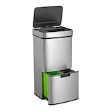 thumbnail of WELL HOME - 67L (42L+25L) recyclingbak, 2 compartimenten, automatisch openend, roestvrij staal