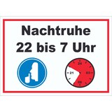 thumbnail of Nachtruhe 22 bis 7 Uhr Schild A2 (420x594mm)