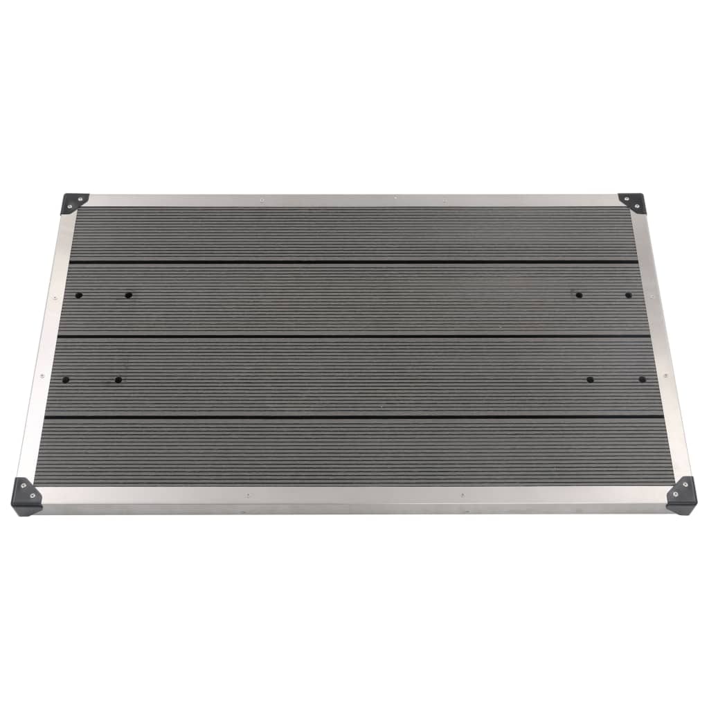 Helloshop26 - Piatto doccia da esterno piatto doccia da giardino piatto doccia da terrazza piscina acciaio inox WPC 110 x 62 cm 02_0001983