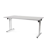 thumbnail of Rocada mesa plegable con patas cromadas y tablero gris. 160x80x72cm.