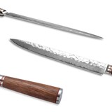 thumbnail of Wakoli Nussbaum Damast Fleischmesser I 30 cm Klinge I Nussbaumholzgriff