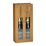 thumbnail of Saco 2 garrafas com janela kraft castanho e pegas de cordão por 100 - Gimex