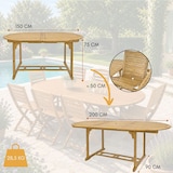 thumbnail of Set Tavolo e Sedie da Giardino in Legno d'Acacia Mobili da Pranzo Tavolo Estensibile 6 Posti 6 Sedie Pieghevoli