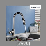 thumbnail of KLARWERK® Paul | ausziehbare Niederdruck Armatur Silber gebürstet | Edelstahl Wasserhahn Küche | U-Auslauf Mischer 360° drehbar | Boiler 3 Anschlüsse