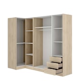 thumbnail of Dmora Kleiderschrank Succiso, Eckschrank für Schlafzimmer, Eckschrank mit 5 Flügeltüren, 214x91h184 cm, Eiche