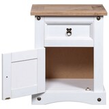 thumbnail of Table de chevet Gamme Corona pin mexicain Blanc 53x39x67 cm