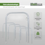 thumbnail of 5 x Fahrradanlehnbügel 114 x 78 cm Stahl feuerverzinkt Ø 49mm grau Einbetonieren Fahrradständer Parker Typ U