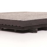 thumbnail of WPC Bodenfliese Rhone + Abschluss, Holzoptik Balkon/Terrasse, 11x je 30x30cm = 1qm Premium ~ anthrazit linear senkrecht