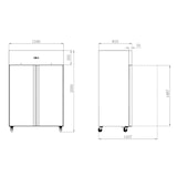 thumbnail of Ecofrost Koelkast | 1200L (2/1 GN) | RVS | +2°C/+8°C | Statisch + Ventilator | Wielen (Geremd) | 1340x810x2010(h)mm