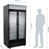 thumbnail of GastroHero Getränkekühlschrank ECO 630 mit Leuchtaufsatz, 2 Klapptüren, schwarz, LED-Innenbeleuchtung