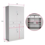 thumbnail of tectake Armario archivador con cierre de seguridad, 5 alturas + 2 cajones, 40 x 90 x 180 cm  Gris