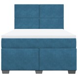 thumbnail of vidaXL Boxspringbett mit Matratze Blau 140x200 cm Samt