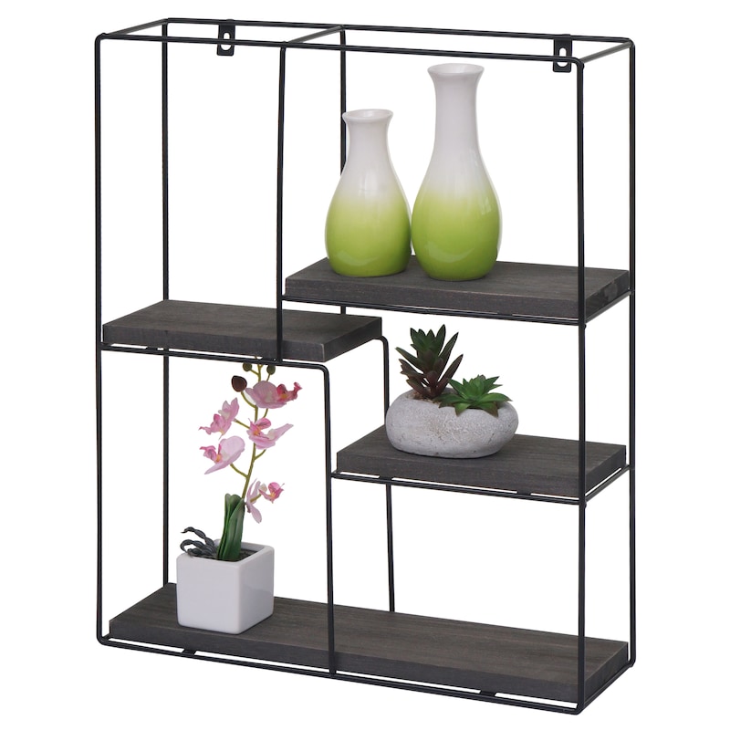 SUMGAR Scaffale Da Parete Nero, Scaffali Galleggianti, Scaffale Sospeso - Foto 5