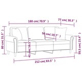thumbnail of vidaXL 3-Sitzer-Sofa mit Zierkissen Hellgrau 180 cm Samt