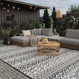 thumbnail of EVOCAMP Outdoor Teppich 250x300 cm, Kunststoffteppich, wetterfest für Terrasse, grau-weiß