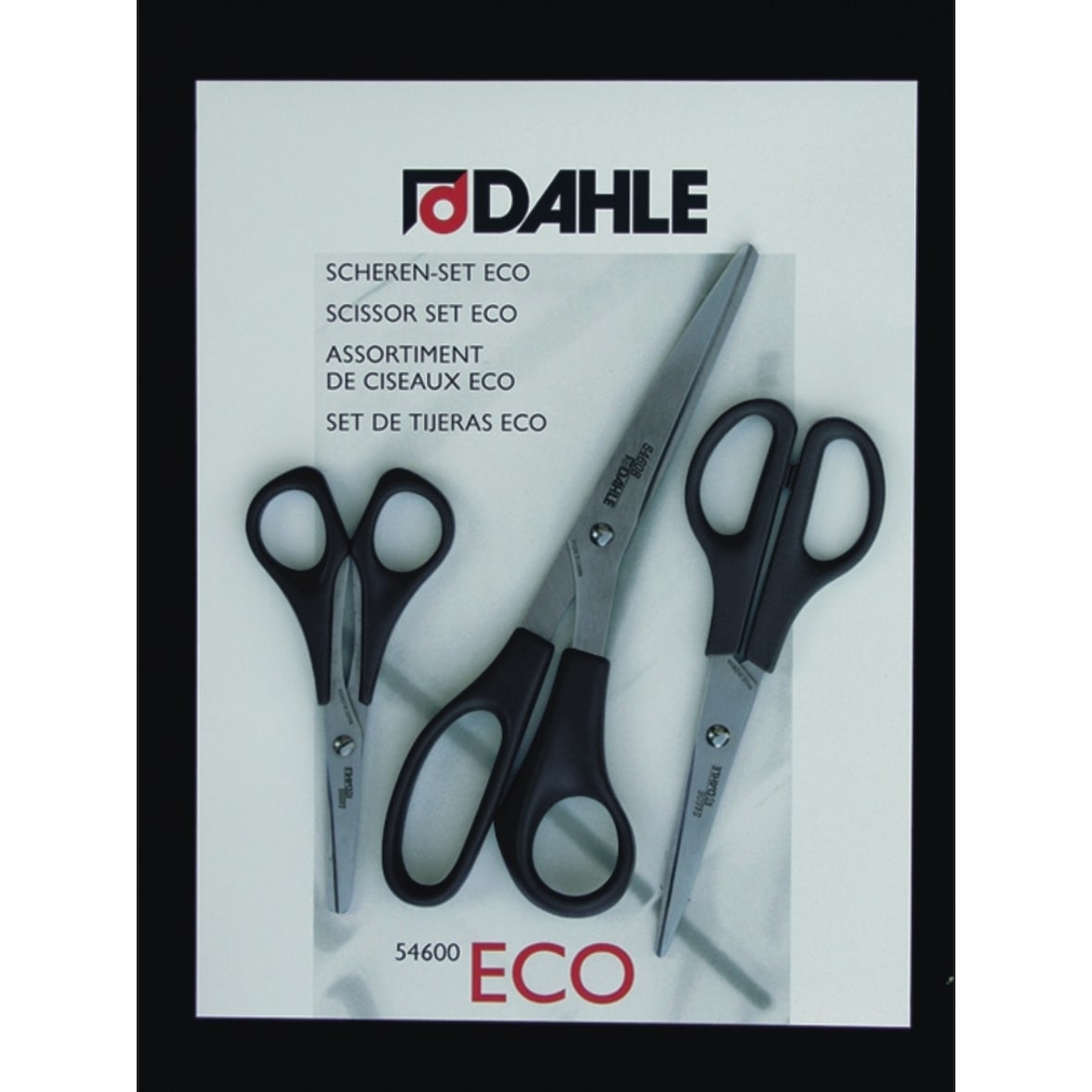Scheren-Set 13/16/21cm schwarz Packung mit 5 Stück