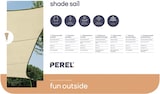 thumbnail of Sonnensegel, winddurchlässig, wasserdurchlässig, 5 x 5 m, 180 g/m², HDPE, Quadrat, Champagne