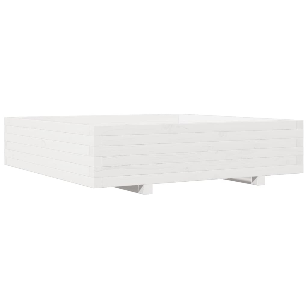 Helloshop26 - Hochbeet für Pflanzen und Blumen Terrasse Garten 100 x 100 x 26,5 cm Kiefernholz massiv weiß 02_0037255
