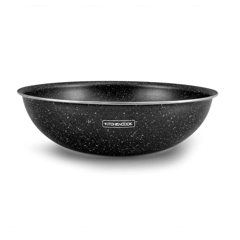 Wok Aluminium 28 Cm Effet Pierre Stoned Wok28 Tfi Kitchecook