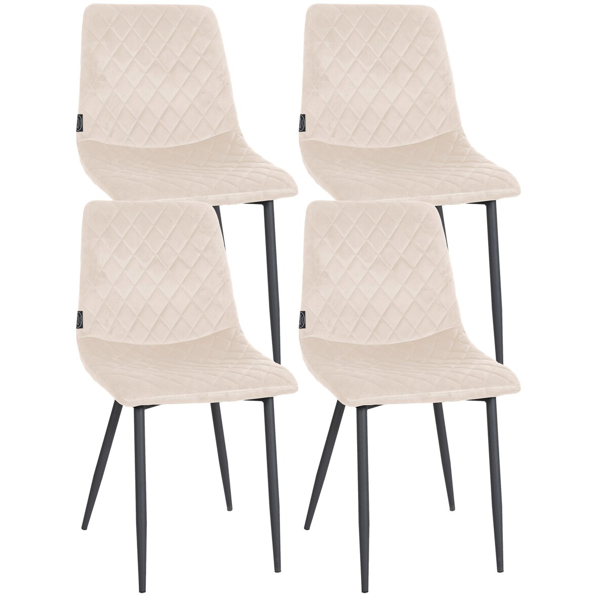 Set van 4 stoelen Telde Fluweel creme