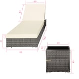 thumbnail of tectake 2 wicker ligbedden met aluminium frame en tafel, inclusief beschermhoes - grijs - 403088