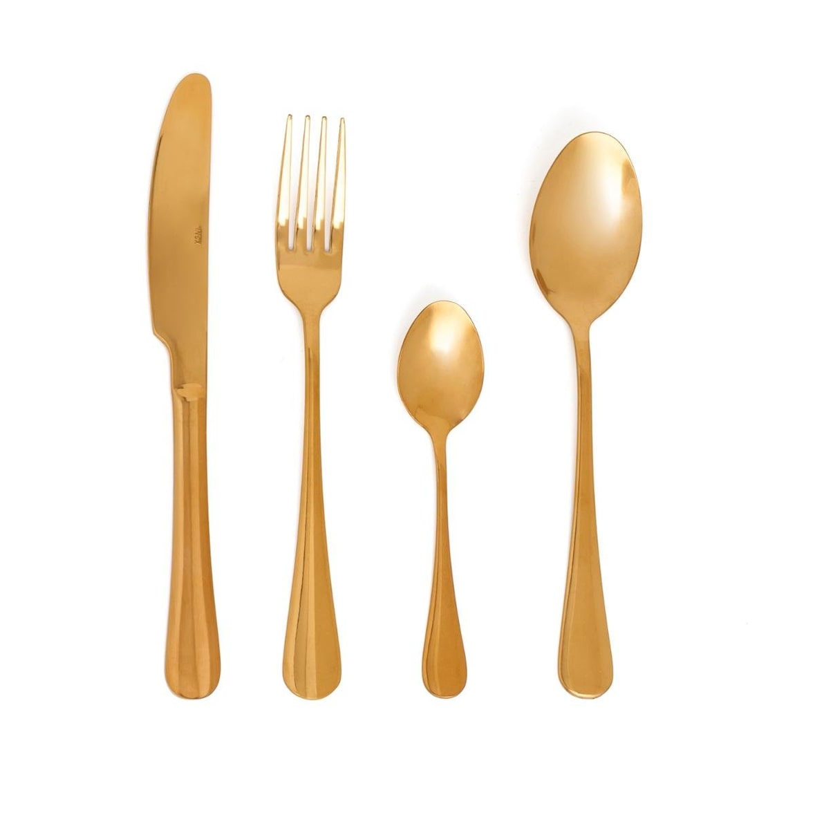 Quid Lot De 24 Couverts En Acier Inoxydable 26 Cm - 2 Mm Celebrart doré