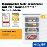 thumbnail of Exquisit Gefrierschrank, Tiefkühlschrank mit 4 Schubladen, 4-Sterne-Gefrieren, 91 Liter, 55 cm breit, Temperaturregelung, GS512-040E weiss