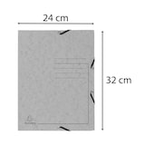 thumbnail of Exacompta  Cod. 55423E - Cartella 3 lembi stampata con elastici in cartoncino lustré 355 g/mq - 24x32cm grigio - Confezione da  25 pz.