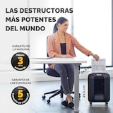 thumbnail of Fellowes Distruggidocumenti a frammento LX85, 12 fogli, per uso personale, cestino da 19L, con tecnologia Safesense®, sicurezza P-4, nero, 4400801