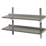 thumbnail of KBS wandplank 2 planken met opstaande rand 1200x300x40 mm roestvrij staal met handbescherming vouw