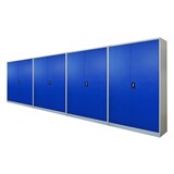 thumbnail of PROREGAL Mega Deal 4x Flügeltürenschrank ELEPHANT Metall Aktenschrank komplett montiert abschließbar 2 Türen 180x120x40cm 4 Ebenen Blau/Lichtgrau