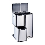 thumbnail of Kitchen Move Papelera de pedal de reciclaje HAJA plata 60L Acero inoxidable Plata