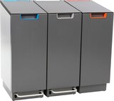 thumbnail of PROREGAL Feuersicherer Wertstoffsammler Connector Bin mit Hebedeckel | 55 Liter, HxBxT 81,6x30,3x45,2cm | Aluminium | Anthrazit / Grau