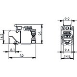 thumbnail of Telegärtner AMJ-SL Modul CAT 6A T568B, extrakurz, Doppelpack (VPE 2)