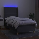 thumbnail of vidaXL Boxspringbett mit Matratze & LED Dunkelgrau 90x200 cm Stoff